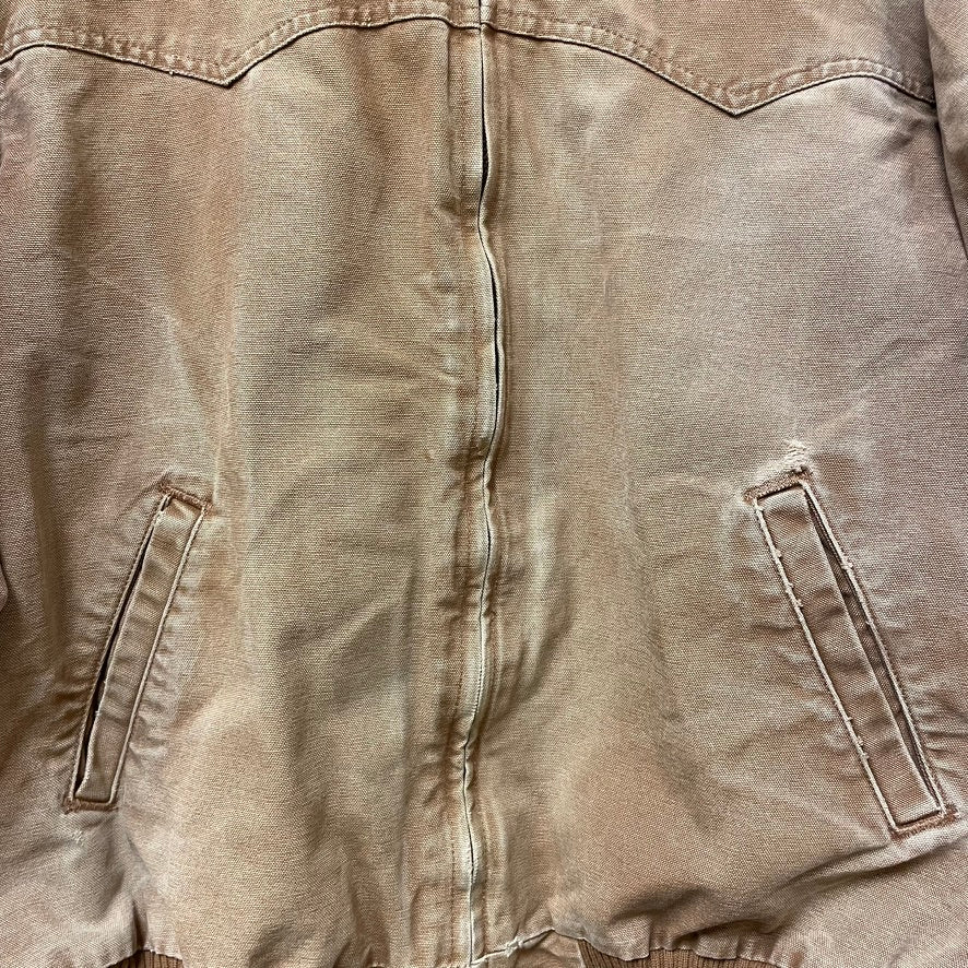Vintage Carhartt Santa Fe Brown Distressed Fleece Lined Jacket XL