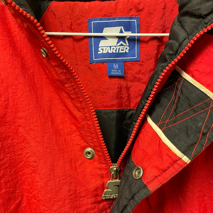 Vintage Nebraska Huskers STARTER Quarter Zip Puffer M