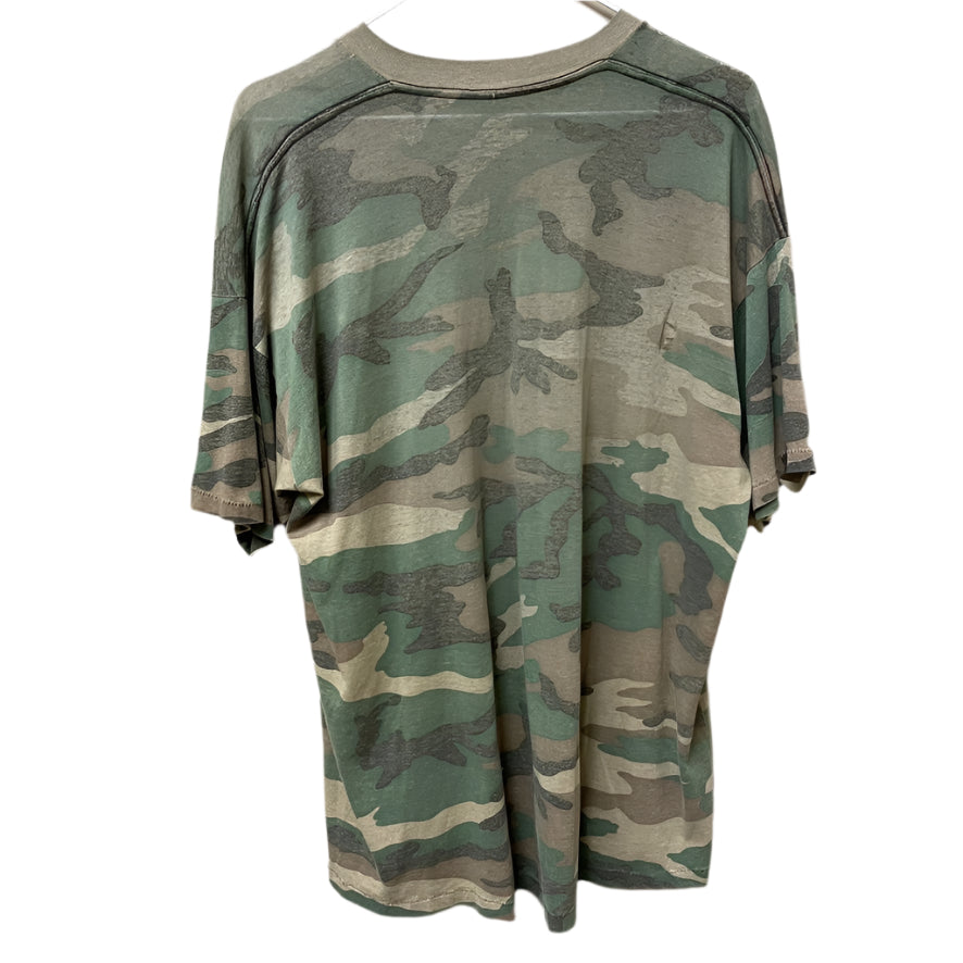 Vintage 80s Woodland Camo Pocket Shirt XL