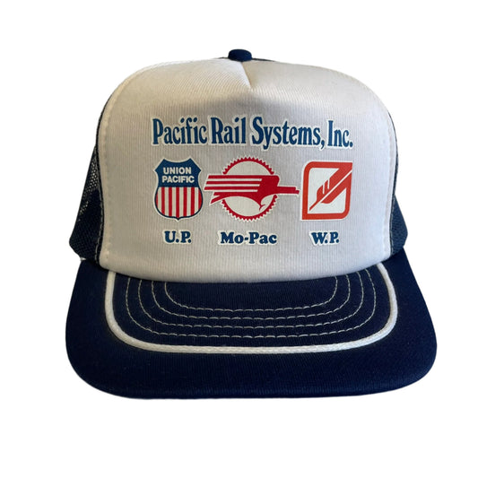 Vintage Pacific Rail System Snapback Trucker Hat