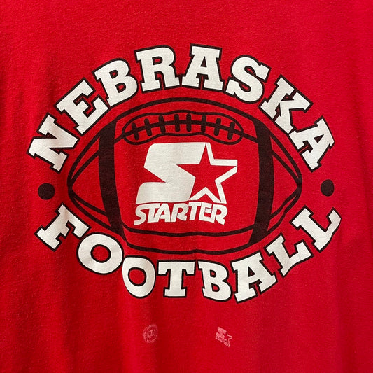 Vintage Nebraska Huskers Football STARTER Shirt L