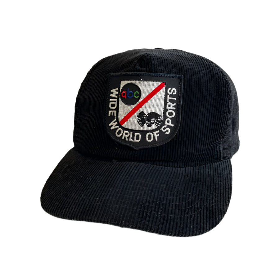 Vintage ABC Wide World of Sports Television Corduroy Snapback Hat