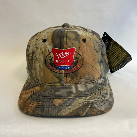 Vintage Miller High Life Beer Advantage Camo Snapback Hat NWT