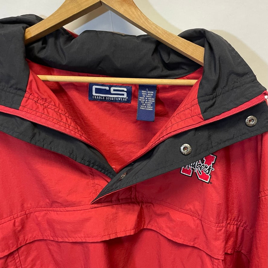 Vintage Nebraska Huskers Windbreaker Jacket L