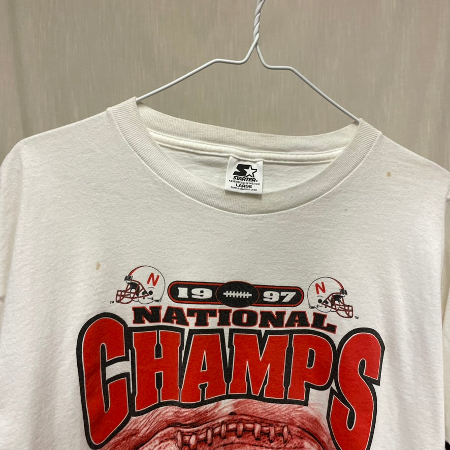 Vintage Nebraska Huskers 1997 National Champions STARTER Shit L