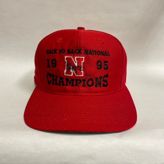 Vintage Nebraska Huskers Back to Back National Champions 1995 Snapback Hat