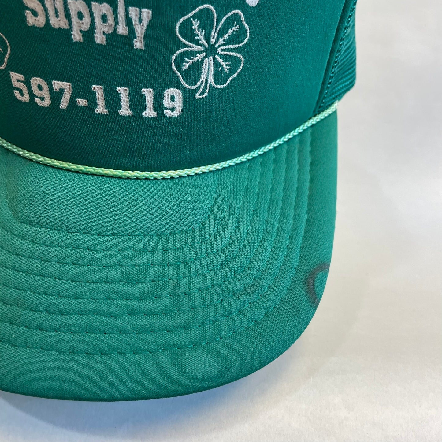Vintage Keenan's Packing Supply Four Leaf Clover Snapback Trucker Hat