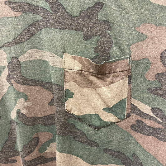 Vintage 80s Woodland Camo Pocket Shirt XL