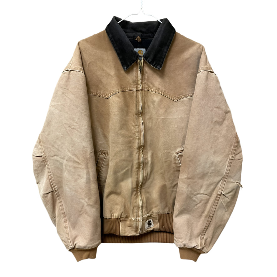 Vintage Carhartt Santa Fe Brown Distressed Fleece Lined Jacket XL