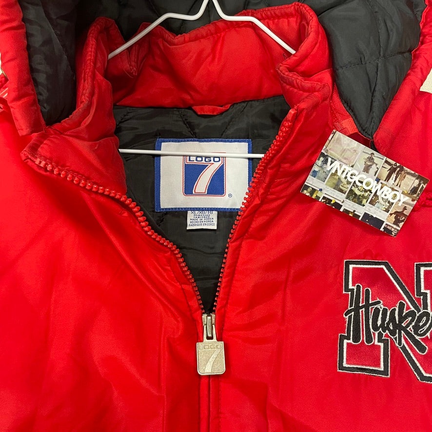 Vintage Nebraska Huskers Puffer Jacket XL