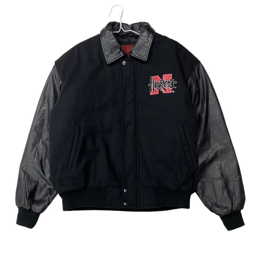 Vintage Nebraska Huskers Blackshirts Leather Jacket L