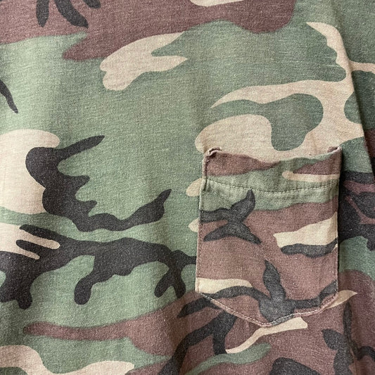 Vintage 80s Woodland Camo Pocket Shirt S