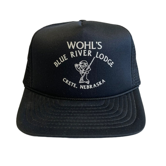 Vintage Wohl's Blue River Lodge Crete, NE Snapback Trucker Hat