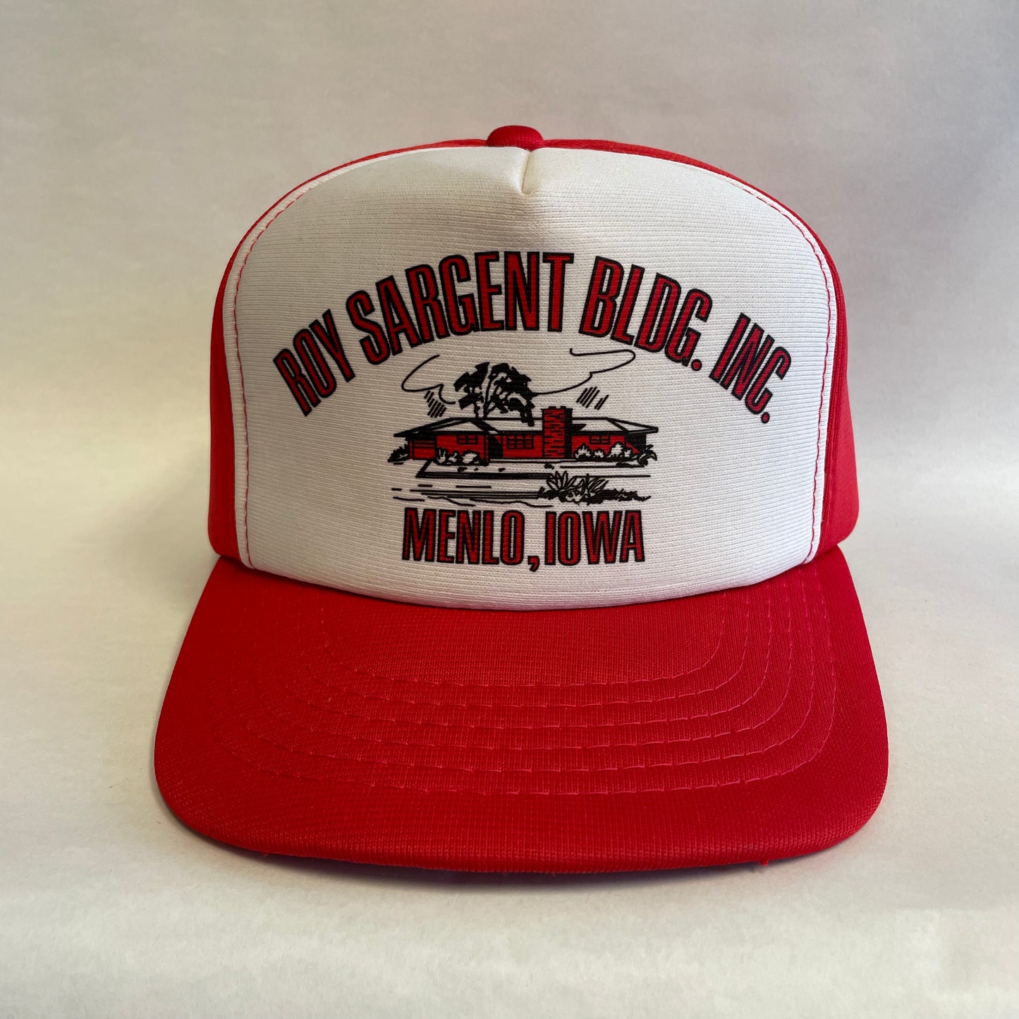 Vintage Roy Sargent Building Menlo Iowa Snapback Hat