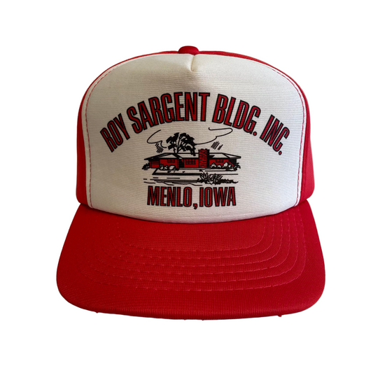 Vintage Roy Sargent Building Menlo Iowa Snapback Hat