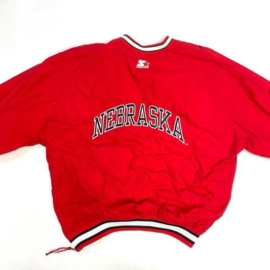 Vintage Nebraska Huskers Starter Windbreaker w/ Back Hit XL