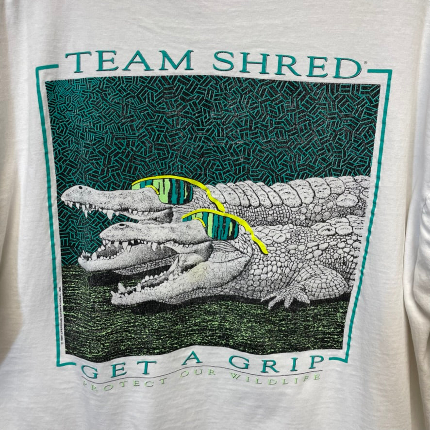 Vintage Lifeforms 'Team Shred' Alligator Animal Graphic Shirt XL