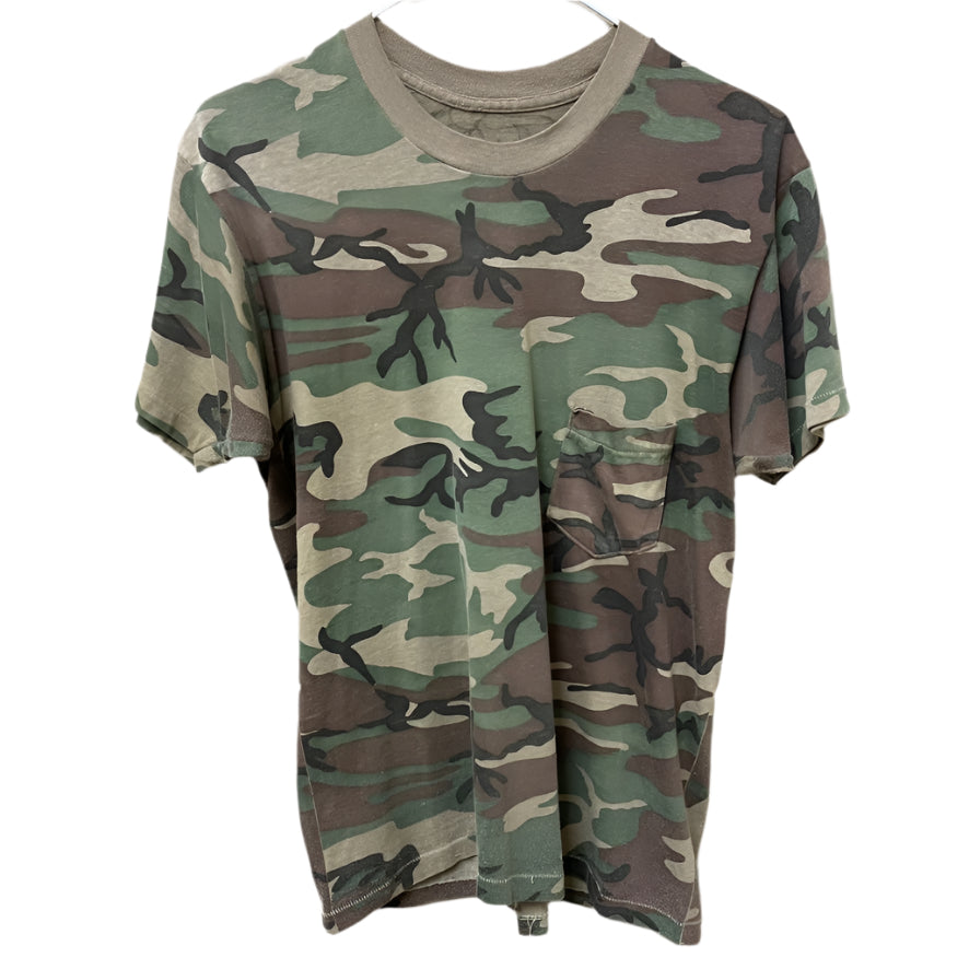 Vintage 80s Woodland Camo Pocket Shirt S