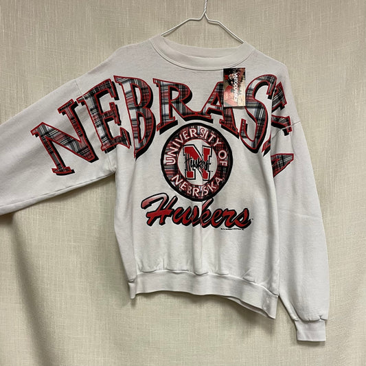 Vintage Nebraska Huskers Spellout Crewneck L