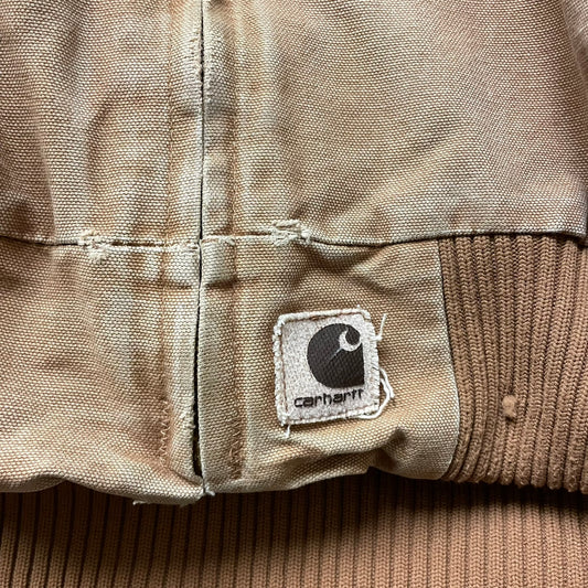 Vintage Carhartt Santa Fe Brown Distressed Fleece Lined Jacket XL
