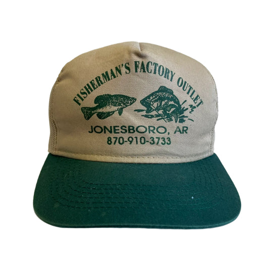 Vintage Fisherman's Factory Outlet Jonesboro, Arkansas Snapback Hat