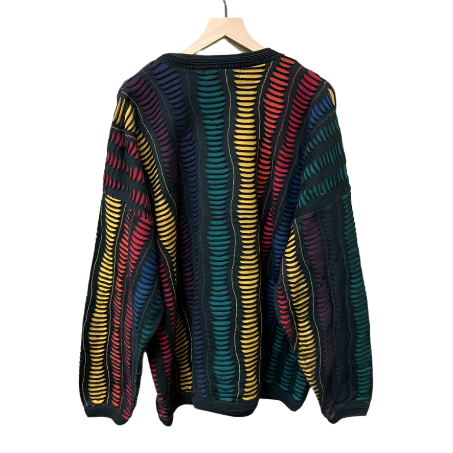 Vintage Tundra Coogi Style Rainbow Sweater XXXL