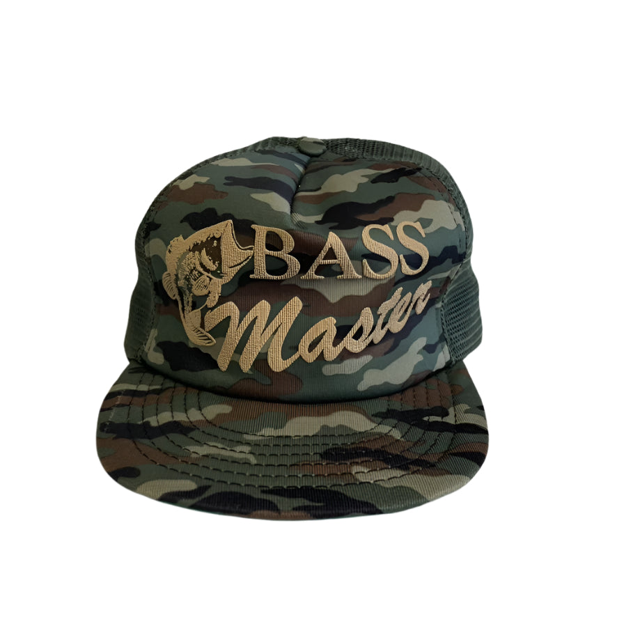 Vintage Bass Master Camo Snapback Trucker Hat *FLAW*