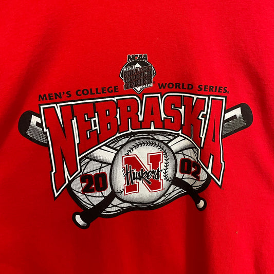 Vintage Nebraska Huskers Baseball 2002 College World Series Shirt XL