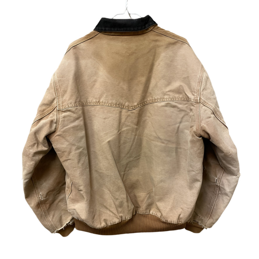 Vintage Carhartt Santa Fe Brown Distressed Fleece Lined Jacket XL