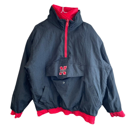 Vintage REVERSIBLE Nebraska Huskers Puffer Quarter Zip Jacket L