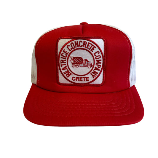 Vintage Beatrice Concrete Company Patch Snapback Trucker Hat