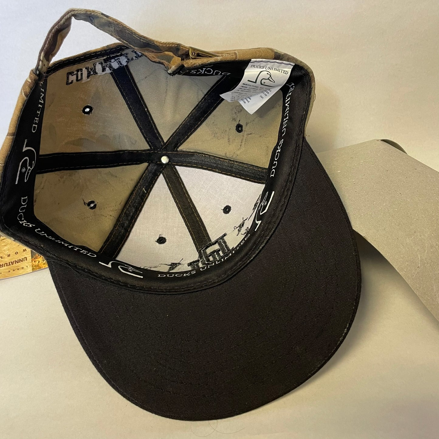Vintage Ducks Unlimited Camo Strapback Hat NWT