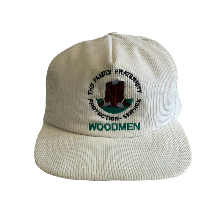 Vintage Woodmen Corduroy Snapback Hat