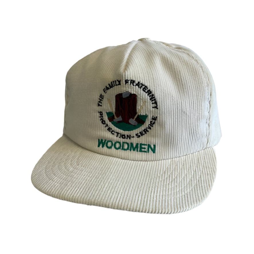 Vintage Woodmen Corduroy Snapback Hat