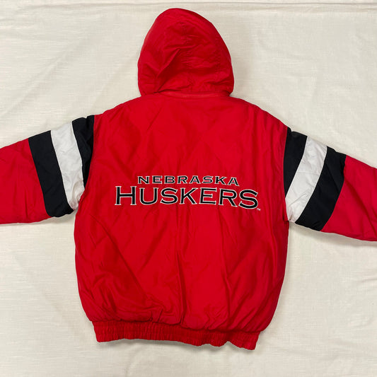 Vintage Nebraska Huskers Puffer Jacket XL