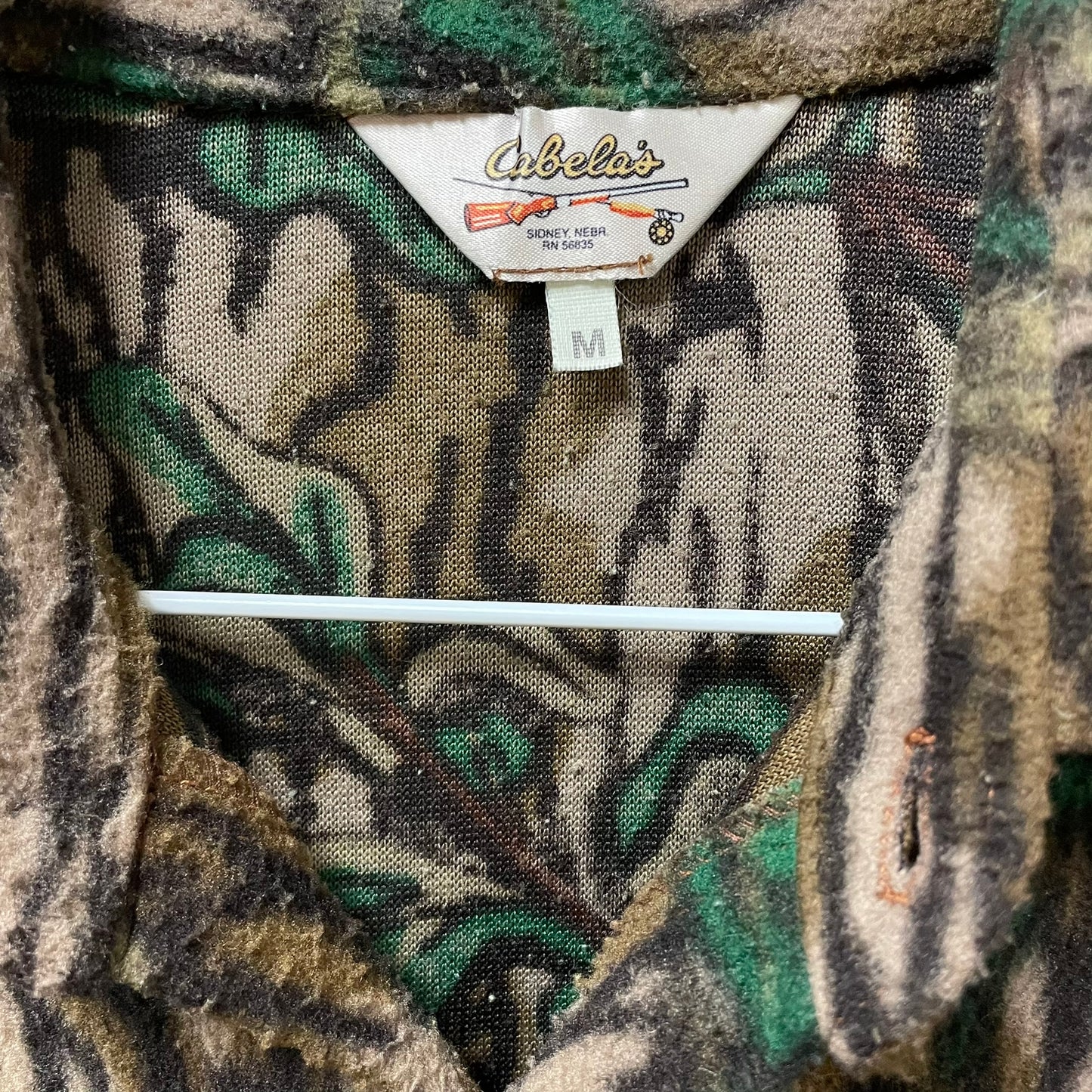 Vintage Cabela's Camo Fleece Button Up M