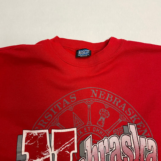 Vintage Nebraska Huskers Mascot Sportswear Crewneck L