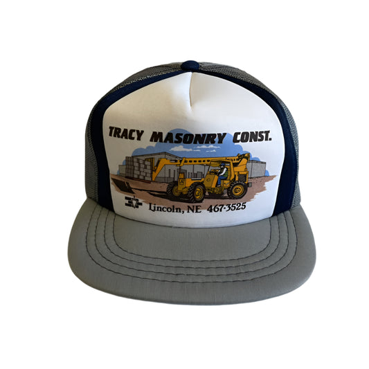 Vintage Tracy Masonry Construction Lincoln, NE Snapback Trucker Hat