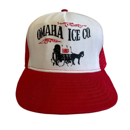 Vintage Omaha Ice Company Snapback Trucker Hat *FLAW*