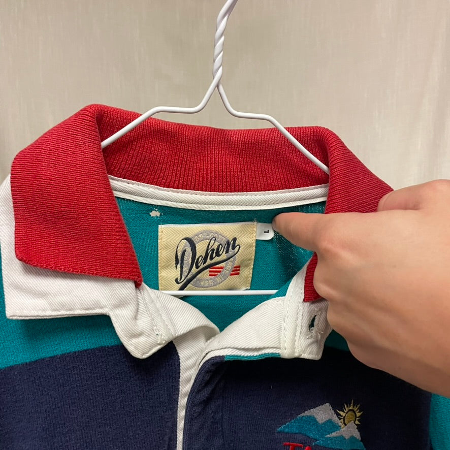 Vintage Dehen Rugby Polo Shirt L