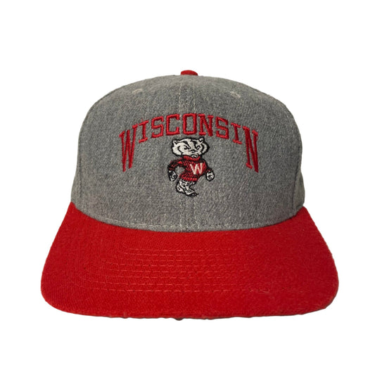 Vintage Wisconsin Badgers University Square Snapback Hat