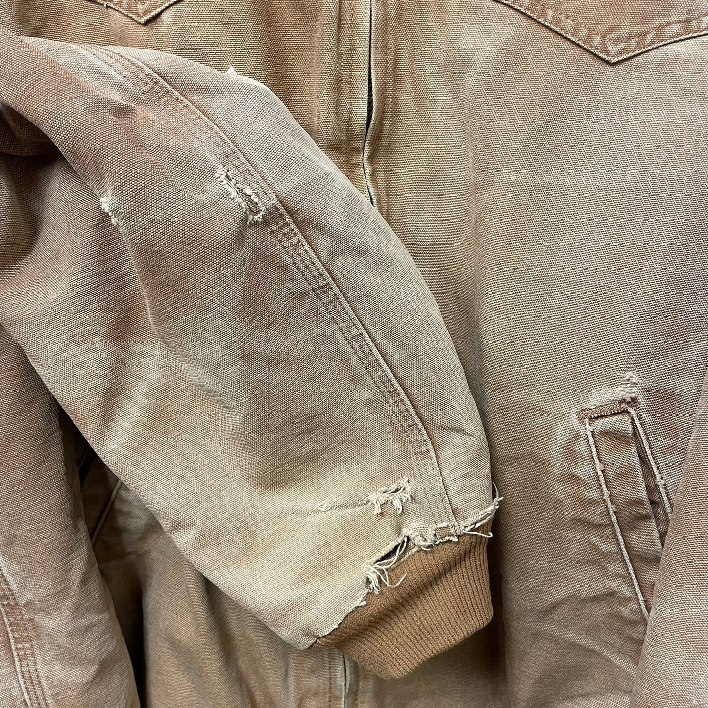 Vintage Carhartt Santa Fe Brown Distressed Fleece Lined Jacket XL