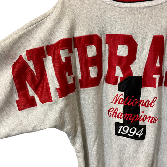 Vintage Nebraska Huskers Spellout Crewneck L