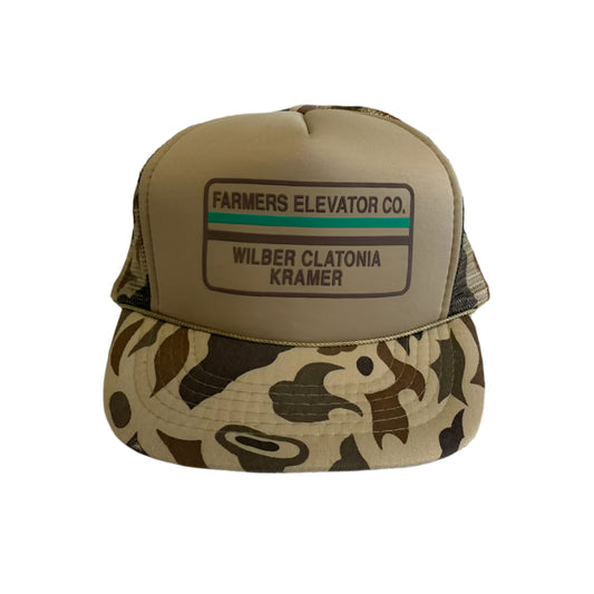 Vintage Farmers Elevator Co. Camo Snapback Trucker Hat
