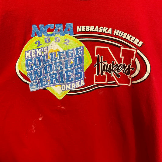 Vintage Nebraska Huskers Baseball 2002 College World Series Shirt XL