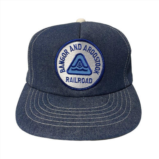 Vintage Bangor and Aroostook Railroad Patch Denim Snapback