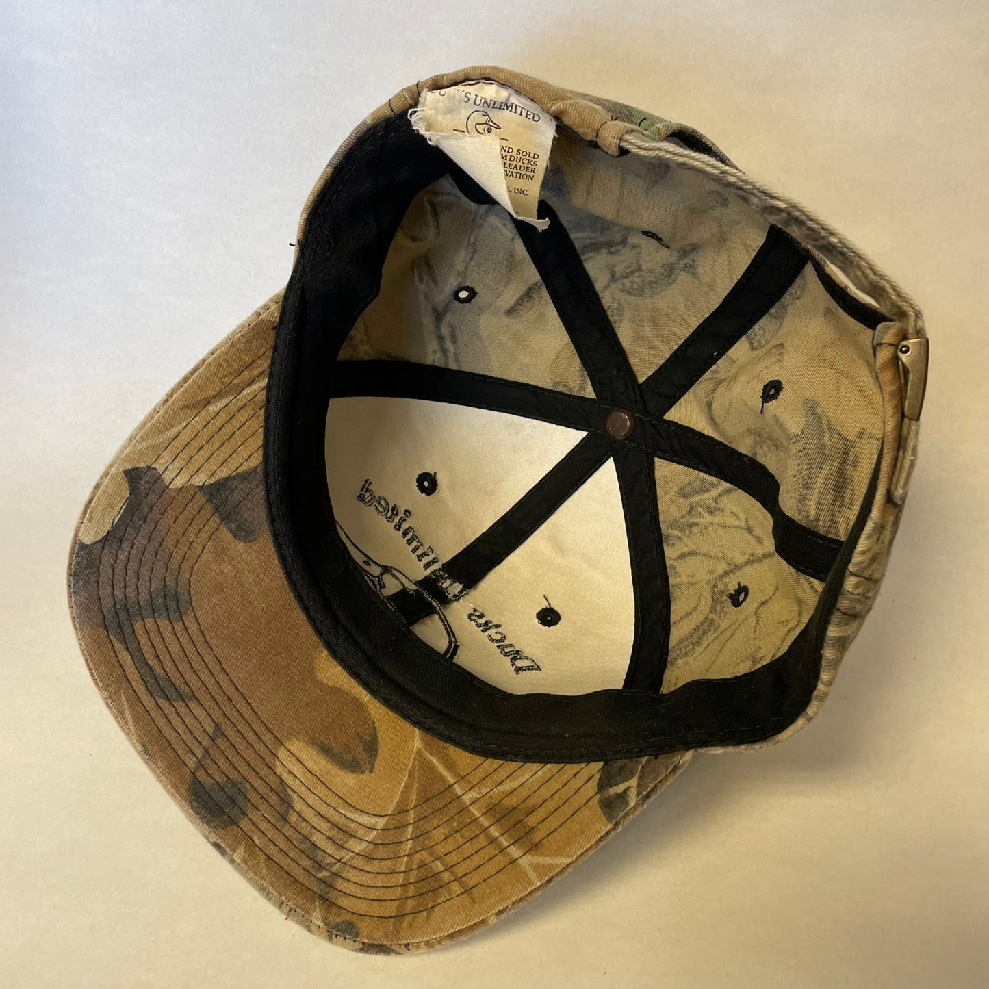 Vintage Ducks Unlimited Oconto County Camo Strapback Hat