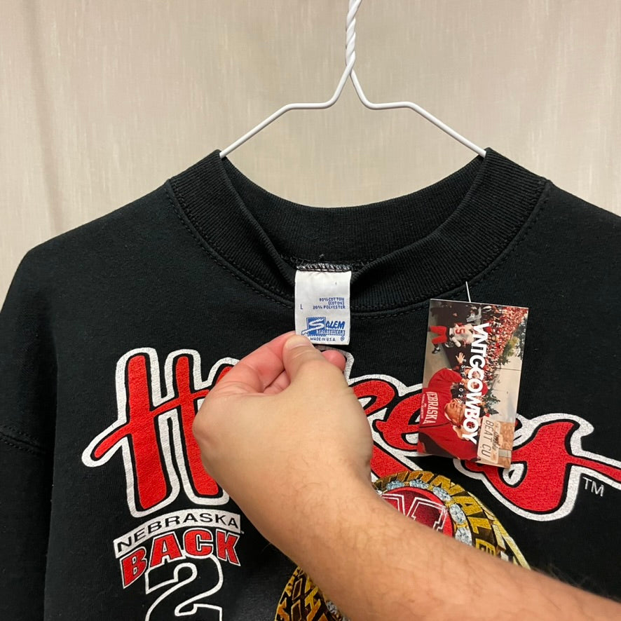 Vintage Nebraska Huskers National Champions Ring Crewneck L