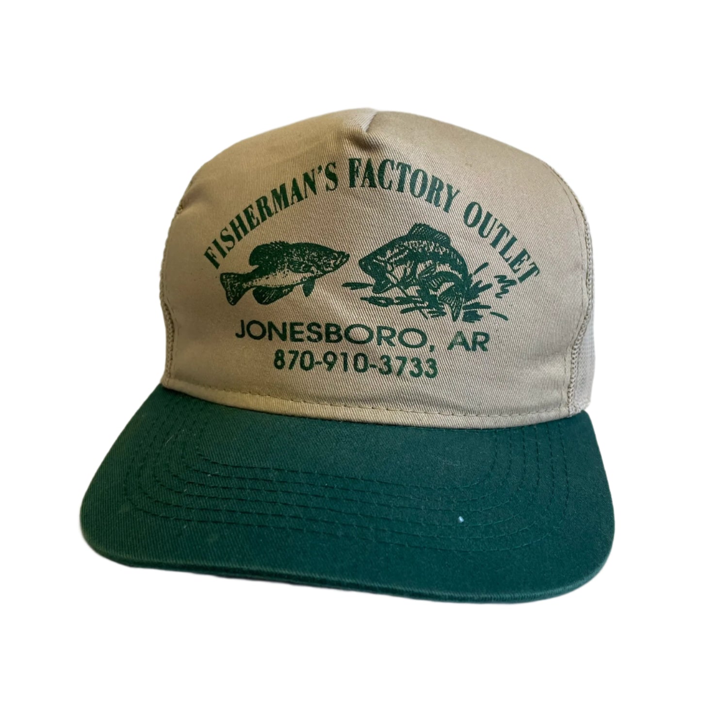 Vintage Fisherman's Factory Outlet Jonesboro, Arkansas Snapback Hat