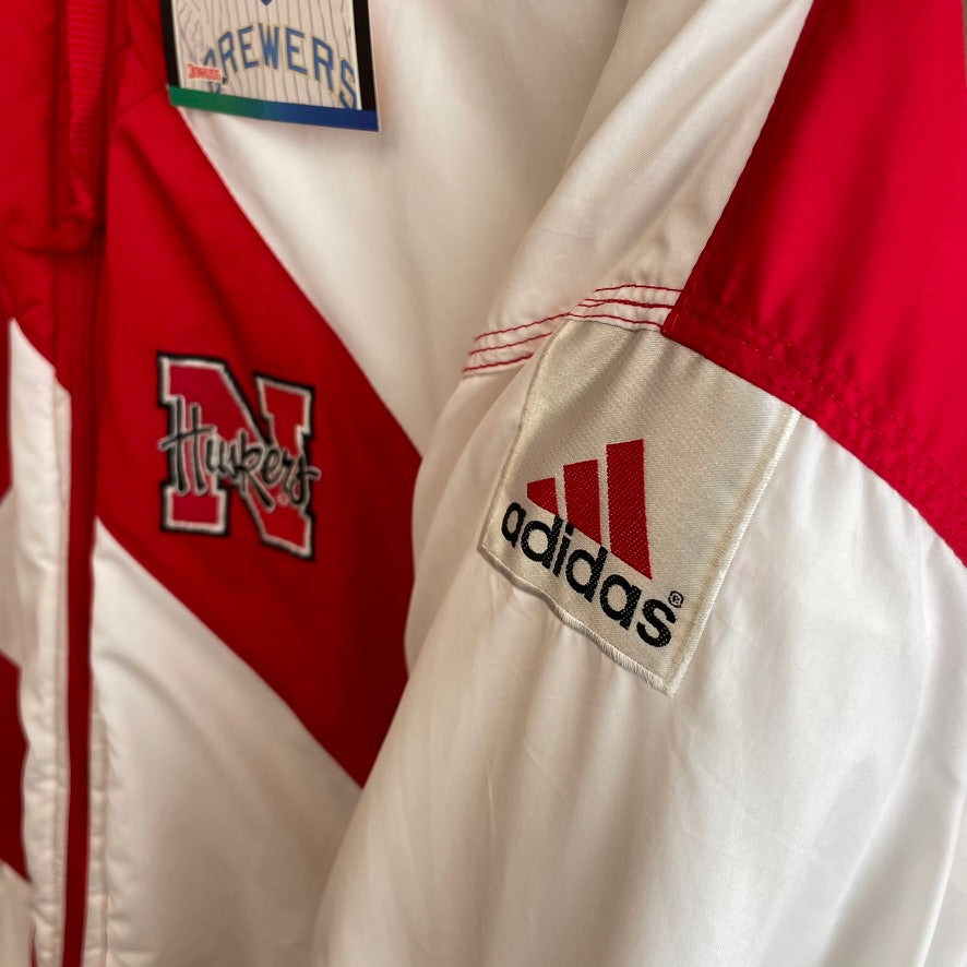 Vintage Nebraska Huskers Puffer Jacket Adidas XL